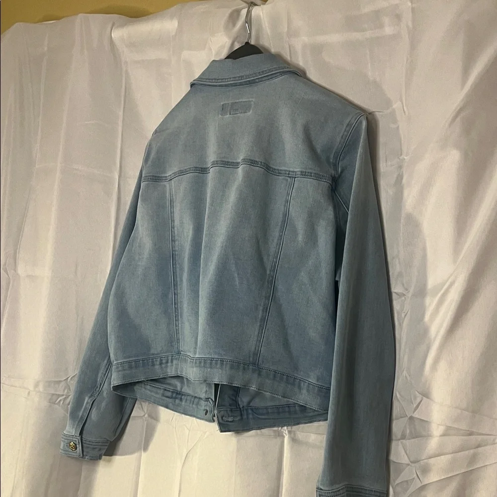 Draper James Light Blue Jean Jacket with Ruffle Details - Picture 4 of 7